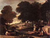 Landscape with Man Washing his Feet at a Fountain